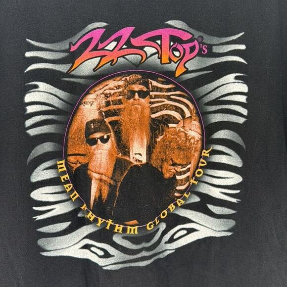 Vintage 1997 ZZ Top's Mean Rhythm Global Tour T-Shirt Giant Tag Men's X-Large - Picture 1 of 10